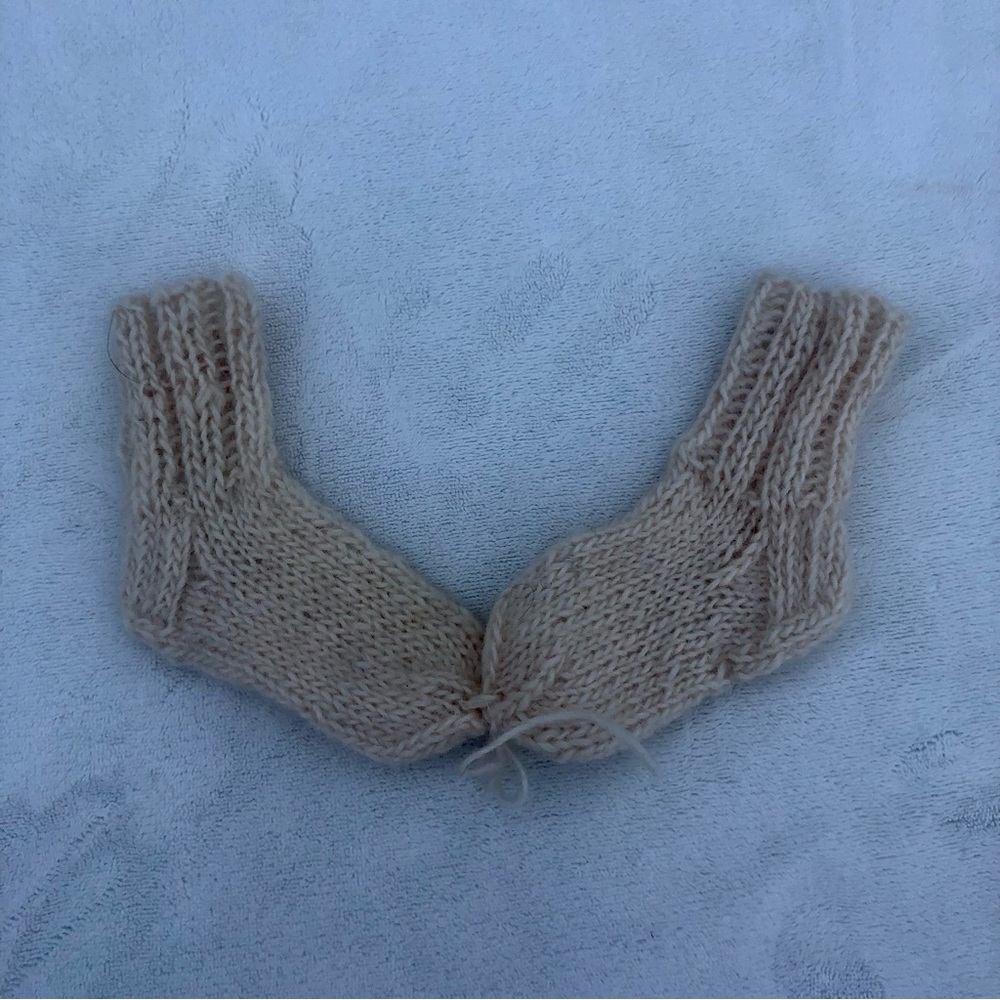Baby Wool knit socks Beige winter